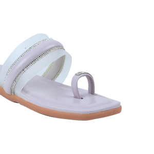 White Casual Flat Sandals